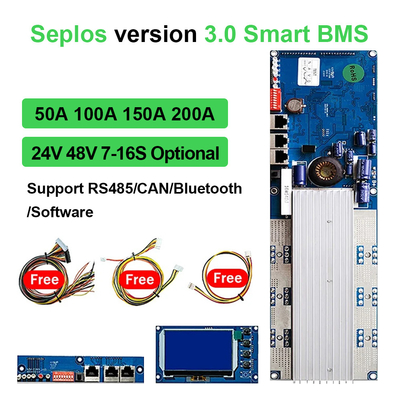 V3 Deligreen Seplos JK BMS Lifepo4 Li Ion 16S 48v 50A 100A 150A 200A Blue Tooth RS485 CAN BUS Komunikasi Smart BMS